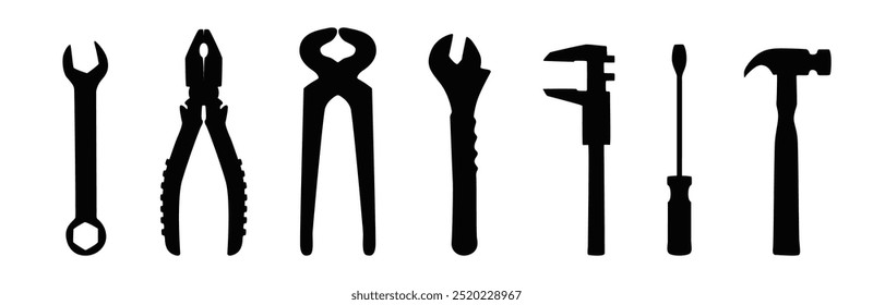 Icono de herramientas. Símbolo de reparación. Conjunto de iconos vectoriales de herramientas