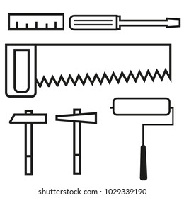 Tools icon set in black
