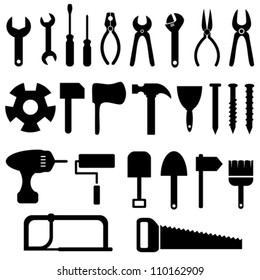 Tools Icon Set In Black