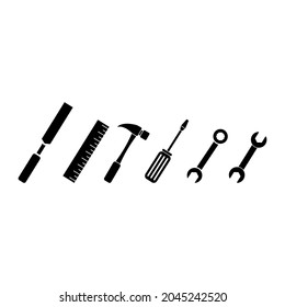 Entwurfsgrafik von Tools-Symbolen einzeln