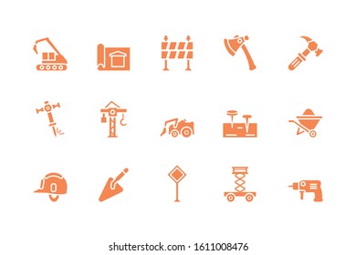 Tools icon set design, Under construction architecture work repair progress warning industry and build theme Vector illustration