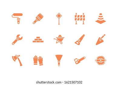 Tools icon set design, Under construction architecture work repair progress warning industry and build theme Vector illustration