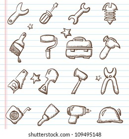 Tools icon set -Doodles