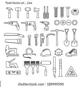 Tools icon set - line