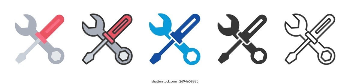 tools icon set multi style various collection