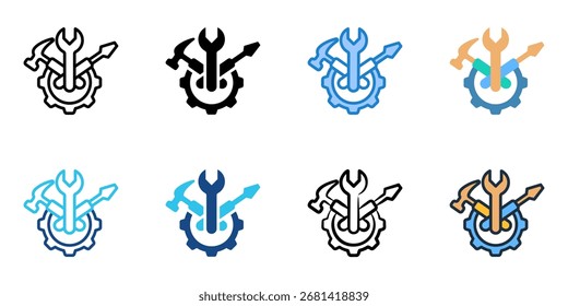 Tools icon set multiple style collection 
