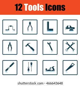 Tools icon set. Shadow reflection design. Vector illustration.