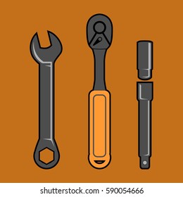 tools icon set vector