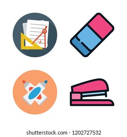 tools icon set. vector set about office material, paint tube and school material icons set.