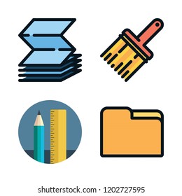tools icon set. vector set about school material, graphic tool and office material icons set.