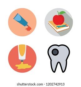 tools icon set. vector set about paint tube, school material and caries icons set.