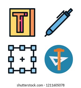 tools icon set. vector set about school material, graphic tool and office material icons set.