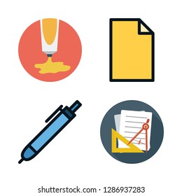 tools icon set. vector set about office material, school material and paint tube icons set.