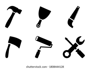 Tools icon set - vector illustration .
