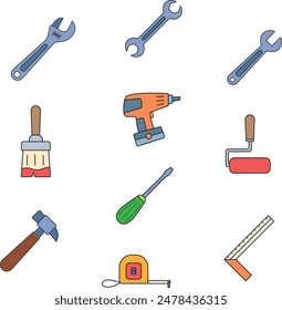 Extras Vektorillustration für Symbolsatz