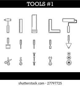 Tools icon set which can be in every house