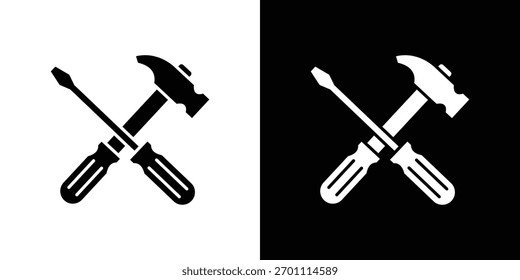 Tools icon silhouette vector in black colors. flat symbol logo design style
