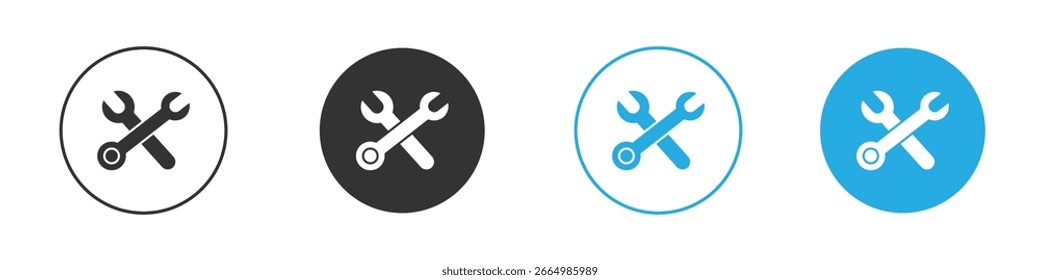 Estilo sólido do ícone Ferramentas. Ilustração de vetor plano.