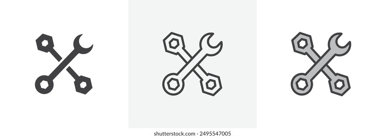 Tools icon symbol collection on white background.