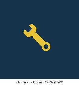 Tools icon, tools symbol. Flat vector sign isolated on blue background. Simple vector illustration for graphic and web design.