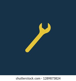 tools icon, tools symbol. Flat vector sign isolated on blue background. Simple vector illustration for graphic and web design.