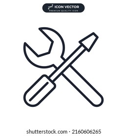 plantilla de símbolo de icono de herramientas para el logotipo de colección de diseño gráfico y web ilustración vectorial