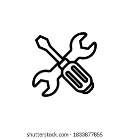 símbolo de icono de herramientas vector de fondo blanco