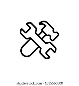 tools icon symbol vector on white background