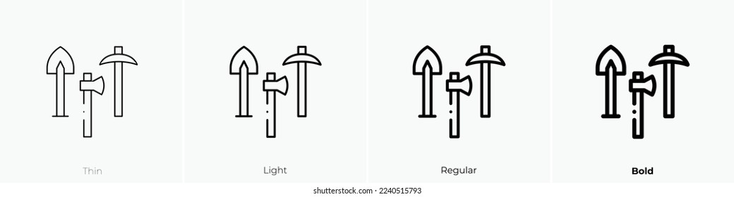 tools icon. Thin, Light Regular And Bold style design isolated on white background
