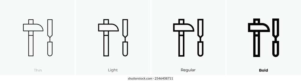 tools icon. Thin, Light Regular And Bold style design isolated on white background