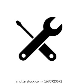 Tools Icon in trendy flat style isolated on white background, repair logo concept 