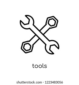 Tools icon. Trendy modern flat linear vector Tools icon on white background from thin line Construction collection, editable outline stroke vector illustration