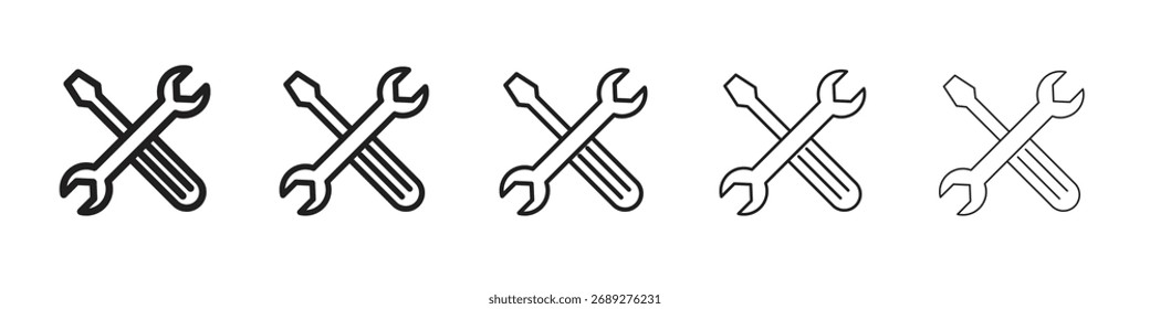 Tools icon vector Art line Illustrations collection