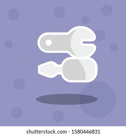 tools icon vector, tools with cartoon design.