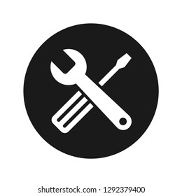 Tools icon vector illustration design isolated on flat black round button