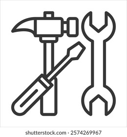 Tools Icon Vector Illustration Outline