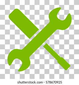 Tools icon. Vector illustration style is flat iconic symbol, eco green color, transparent background. Designed for web and software interfaces.