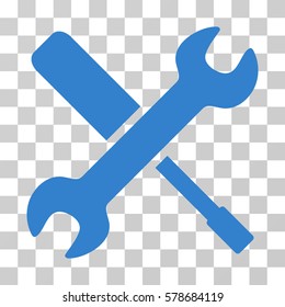 Tools icon. Vector illustration style is flat iconic symbol, cobalt color, transparent background. Designed for web and software interfaces.