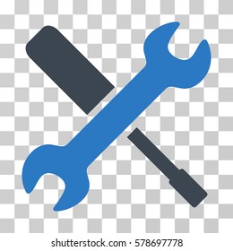 Tools icon. Vector illustration style is flat iconic bicolor symbol, smooth blue colors, transparent background. Designed for web and software interfaces.