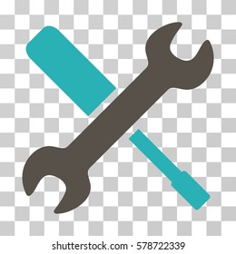 Tools icon. Vector illustration style is flat iconic bicolor symbol, grey and cyan colors, transparent background. Designed for web and software interfaces.