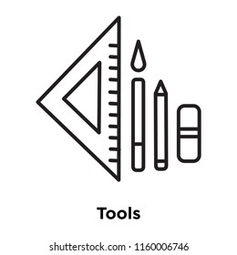 Tools icon vector isolated on white background, Tools transparent sign , sign and symbols in thin linear outline style