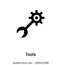 Tools icon vector isolated on white background, logo concept of Tools sign on transparent background, filled black symbol