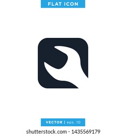 Tools Icon Vector Logo Design Template. Wrench Icon