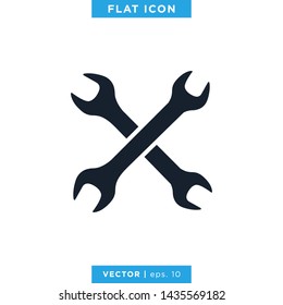 Tools Icon Vector Logo Design Template. Wrench Icon