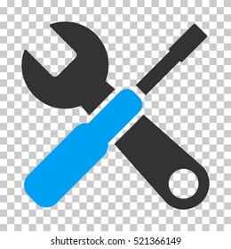 Tools icon. Vector pictogram style is a flat bicolor symbol, blue and gray colors, chess transparent background. Designed for software and web interface toolbars and menus.