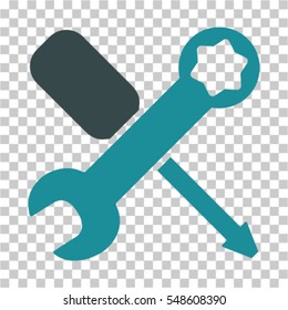 Tools icon. Vector pictogram style is a flat bicolor symbol, soft blue colors, chess transparent background. Designed for software and web interface toolbars and menus.
