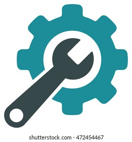 Tools icon. Vector style is bicolor flat iconic symbol with rounded angles, soft blue colors, white background.