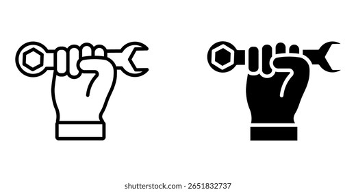 Icono de herramientas sobre fondo blanco