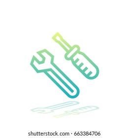 tools icon, wrench and screwdriver