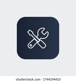Tools icon. Wrench and screwdriver icon. Vector illustration EPS 10.